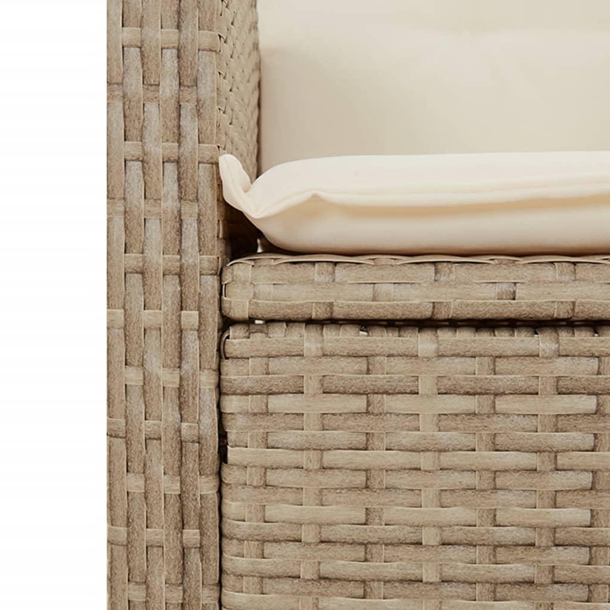 Voir la diapositive 5 : VIDAXL Ensemble a manger de jardin avec coussins 5pcs Beige poly rotin