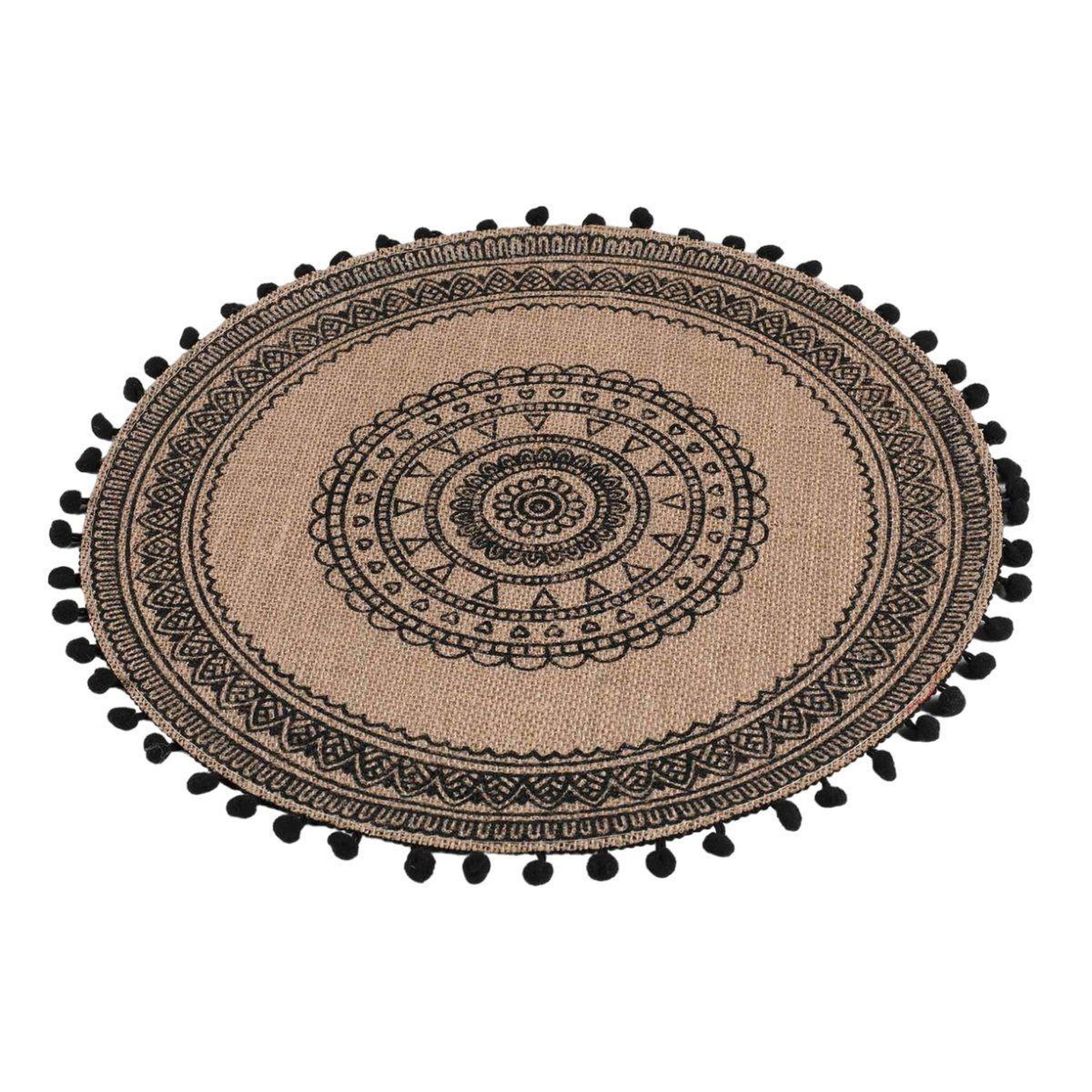 Douceur d'Intérieur Set de table en jute  renata  38cm noir
