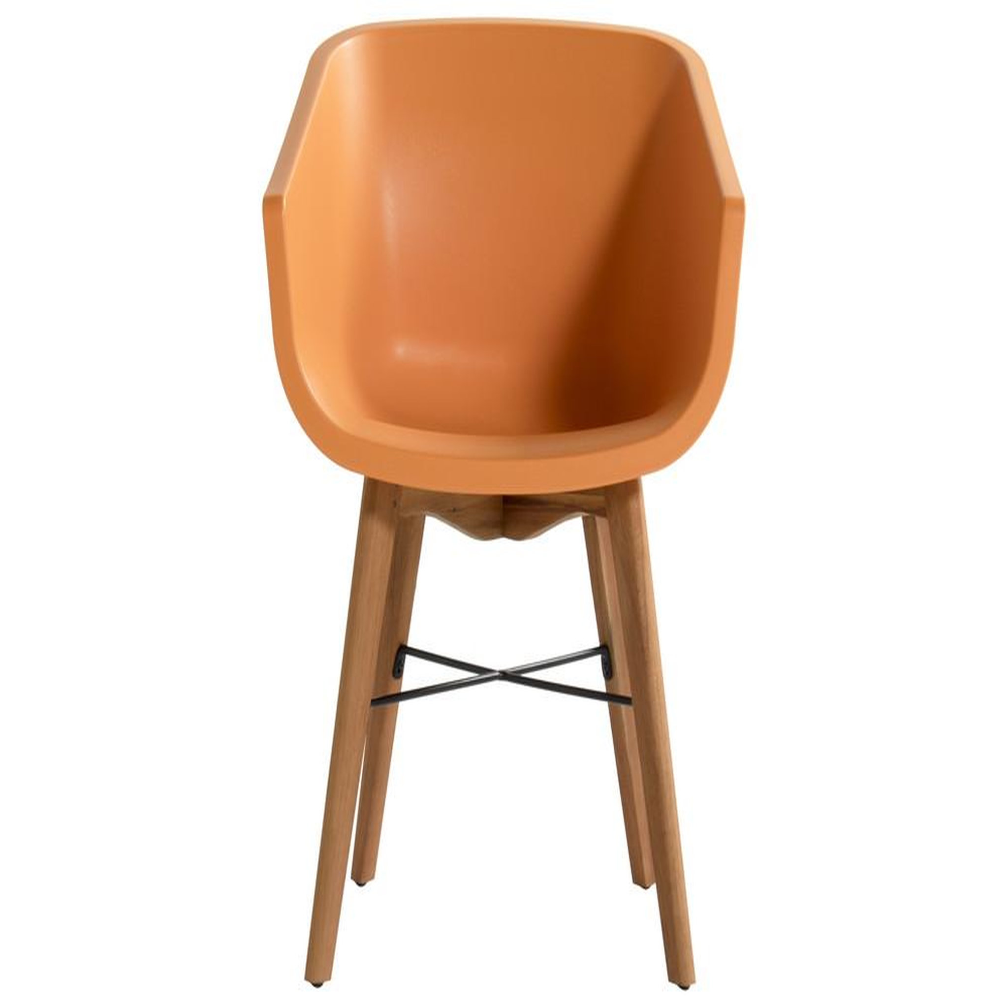 Chalet & jardin Lot de 2 chaises Amalia Eucalyptus en résine - pieds en bois - Orange