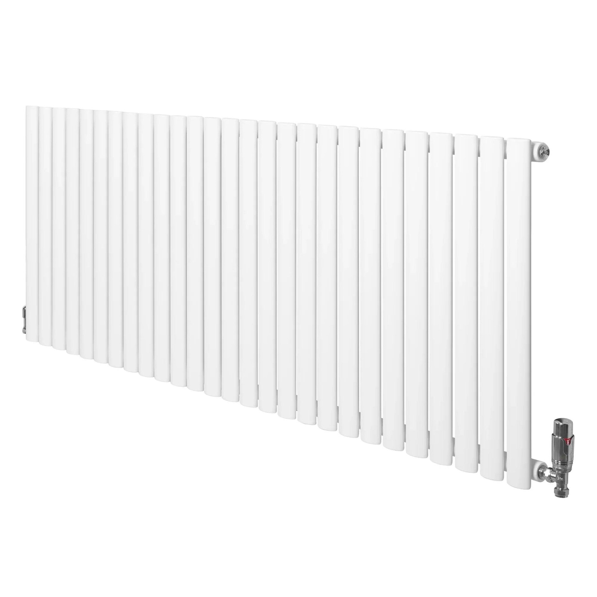 MONSTERSHOP Radiateur à colonnes ovales & vannes, 1 panneau - 600 x 1620 mm. Coloris disponibles : Gris, Noir