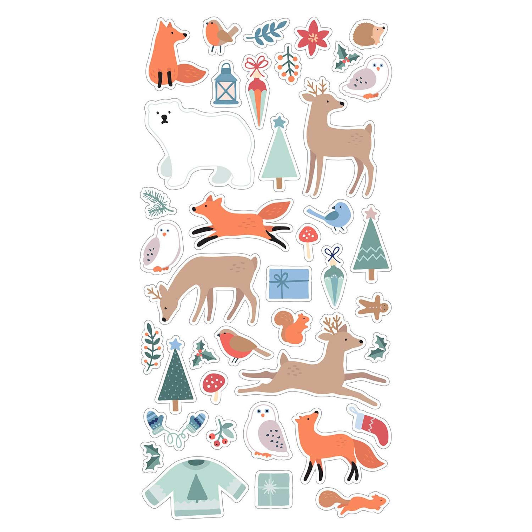 Voir la diapositive 1 : Artemio Stickers Puffies Noël - Animaux de La Forêt