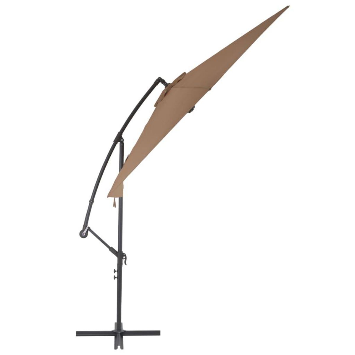VIDAXL Parasol de jardin en porte-a-faux et poteau en aluminium taupe