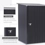 Voir la diapositive 6 : OUTSUNNY Abri de jardin - remise pour outils - cabanon porte verrouillable - dim. 1L x 1,03l x 1,6H m - tôle d'acier ondulée anthracite