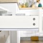 Voir la diapositive 6 : HOMCOM HOMCOM Armoire de cuisine contemporaine multi-rangement 2 placards portes grand tiroir coulissant panneaux MDF blanc