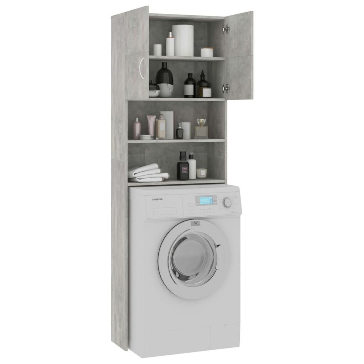 VIDAXL Meuble de machine a laver Gris beton Bois d'ingenierie