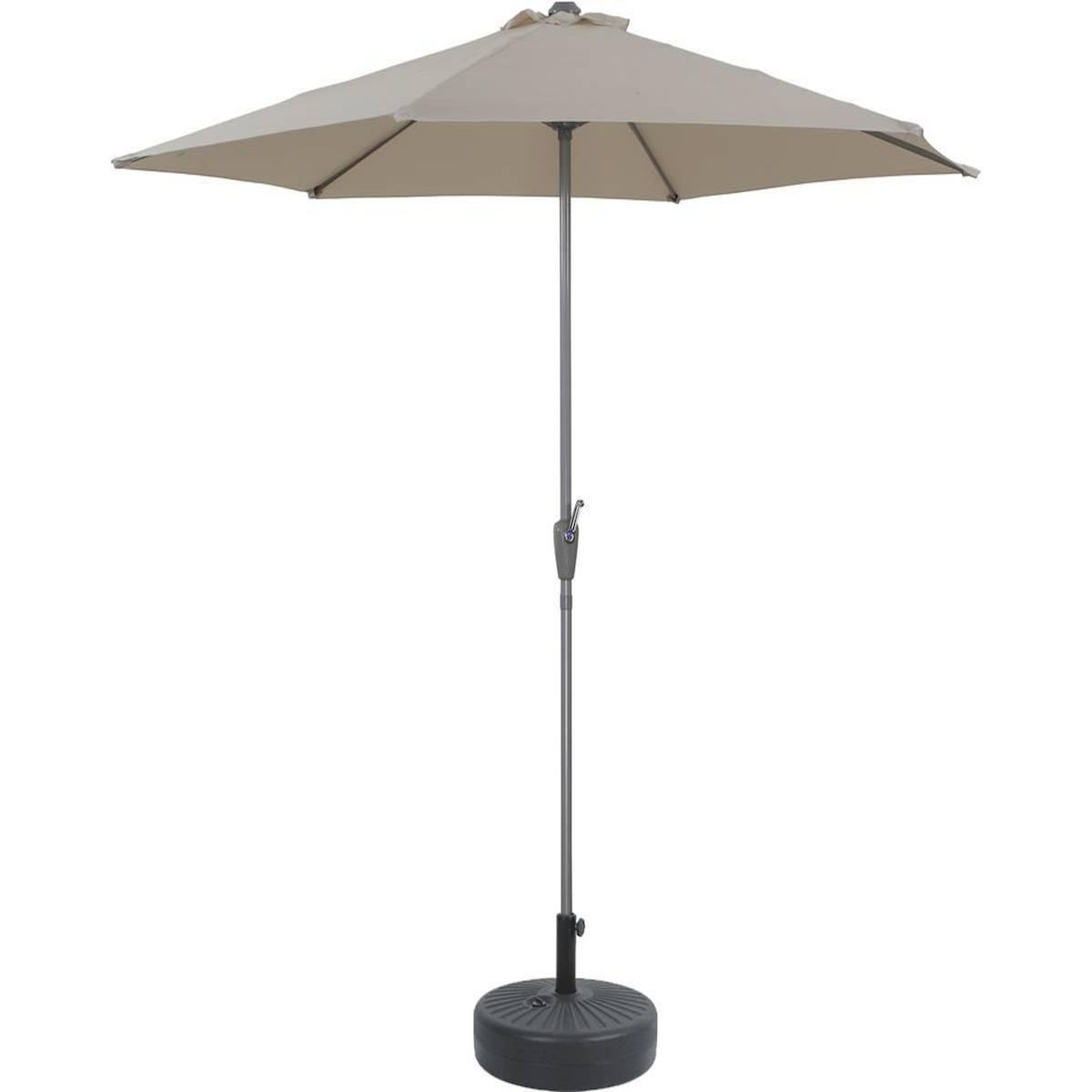 Habitat et Jardin Parasol jardin droit Alu  Sol  - Rond - Ø 3m - Ecru - Avec pied à lester