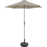 Habitat et Jardin Parasol jardin droit Alu  Sol  - Rond - Ø 3m - Ecru - Avec pied à lester