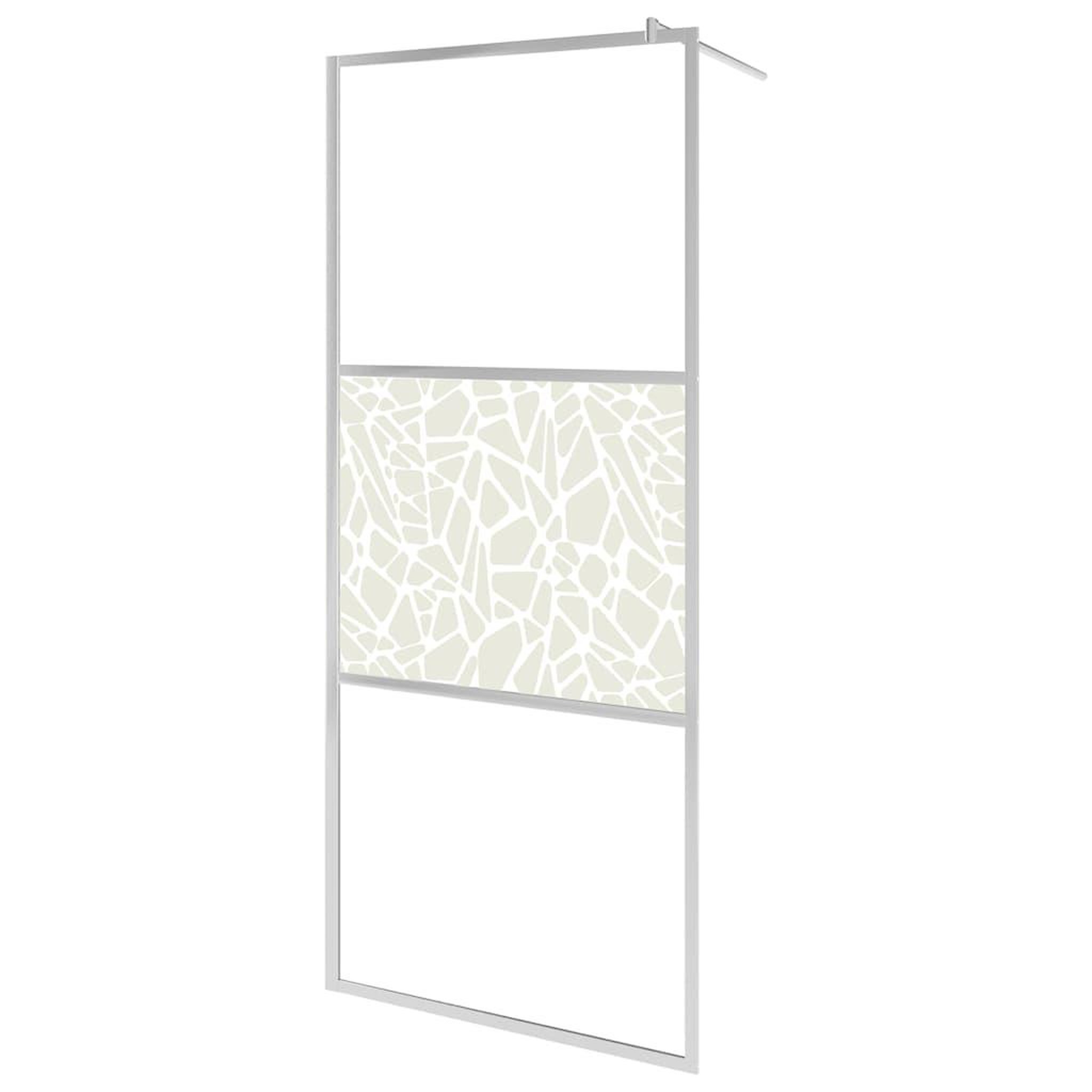 Voir la diapositive 2 : VIDAXL Paroi de douche a l'italienne a verre ESG pierre 140x195 cm
