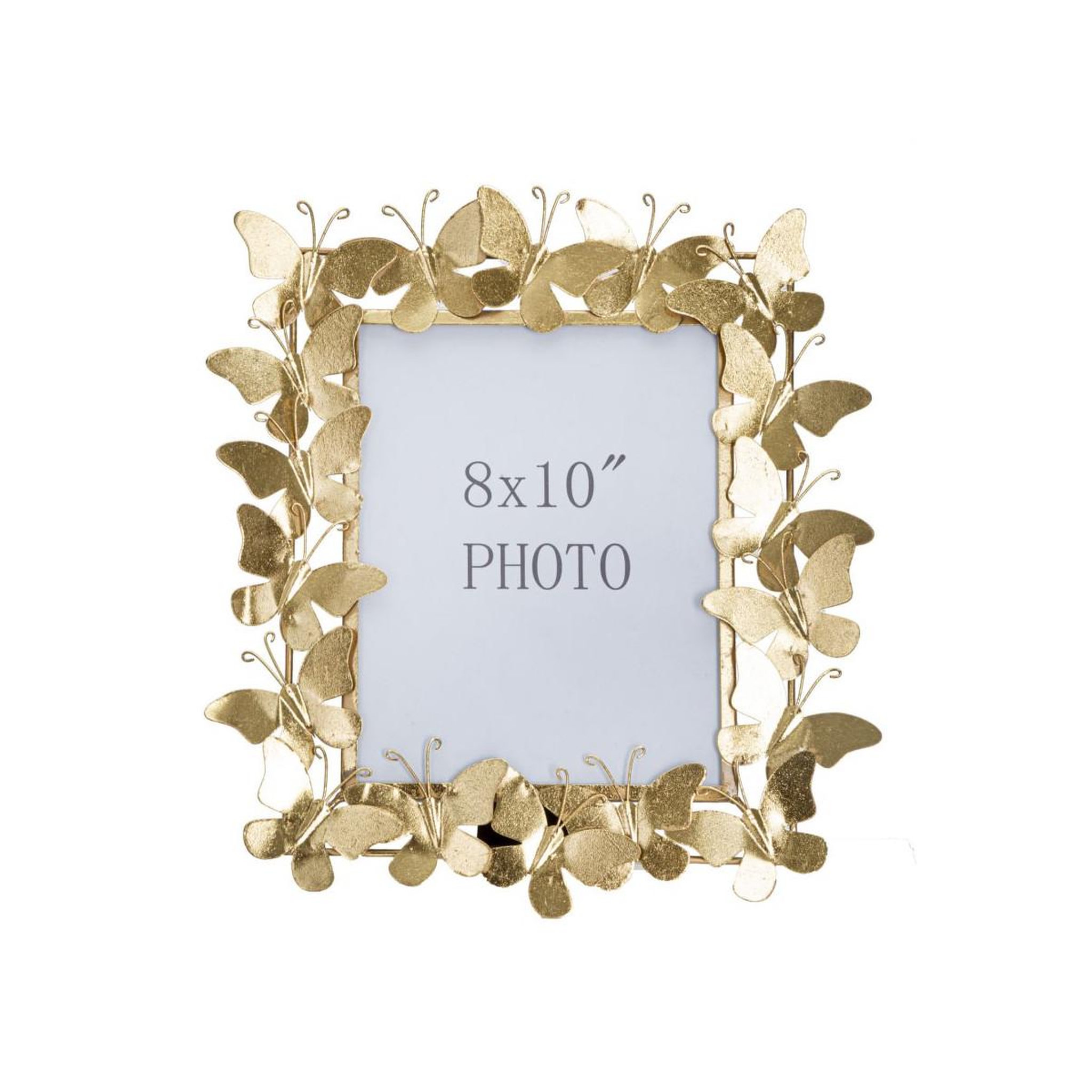 Voir la diapositive 2 : Paris Prix Cadre Photo Déco en Métal  Papillons  20x25cm Or