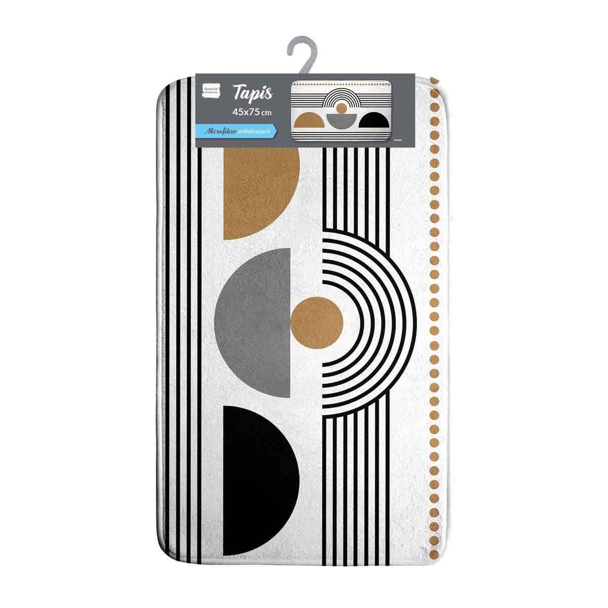 Voir la diapositive 2 : Douceur d'Intérieur Tapis de bain imprimé  memphis  45x75cm blanc