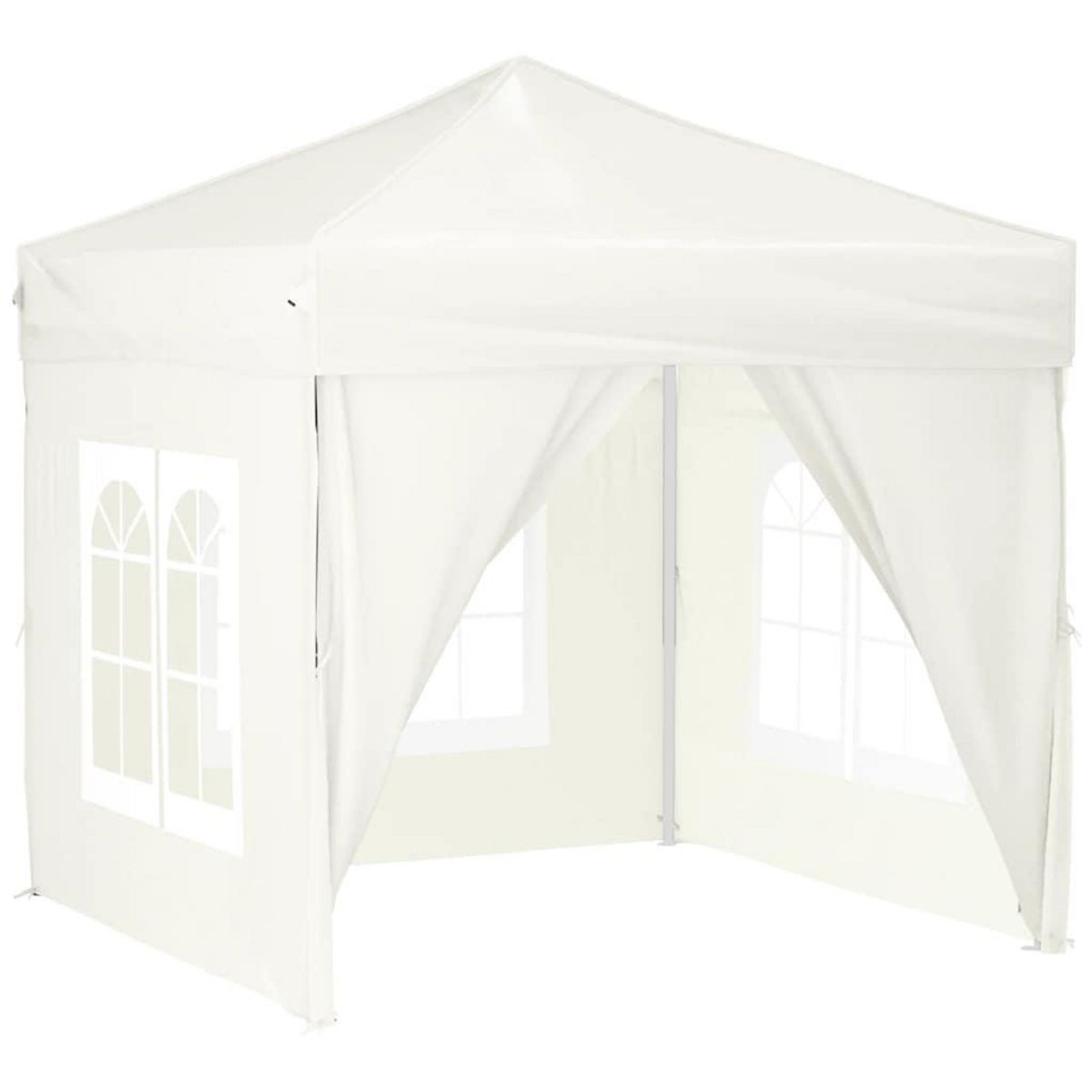 VIDAXL Tente de reception pliable avec parois Creme 2x2 m