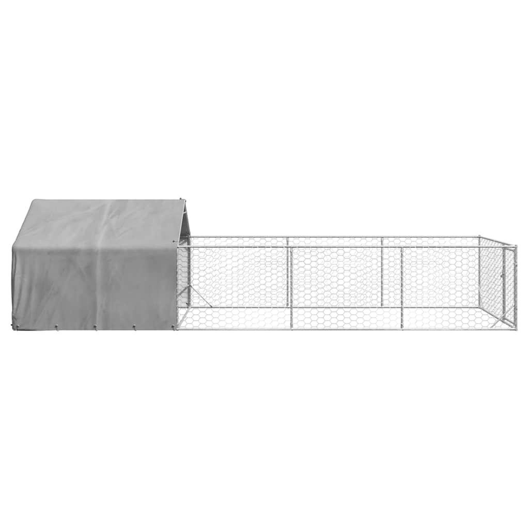 Voir la diapositive 4 : VIDAXL Niche d'exterieur pour chien enclos 7x2x1,5 m acier galvanise