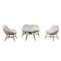 Voir la diapositive 1 : CONCEPT USINE Salon de jardin 4 places canapé + fauteuils beige EVORA
