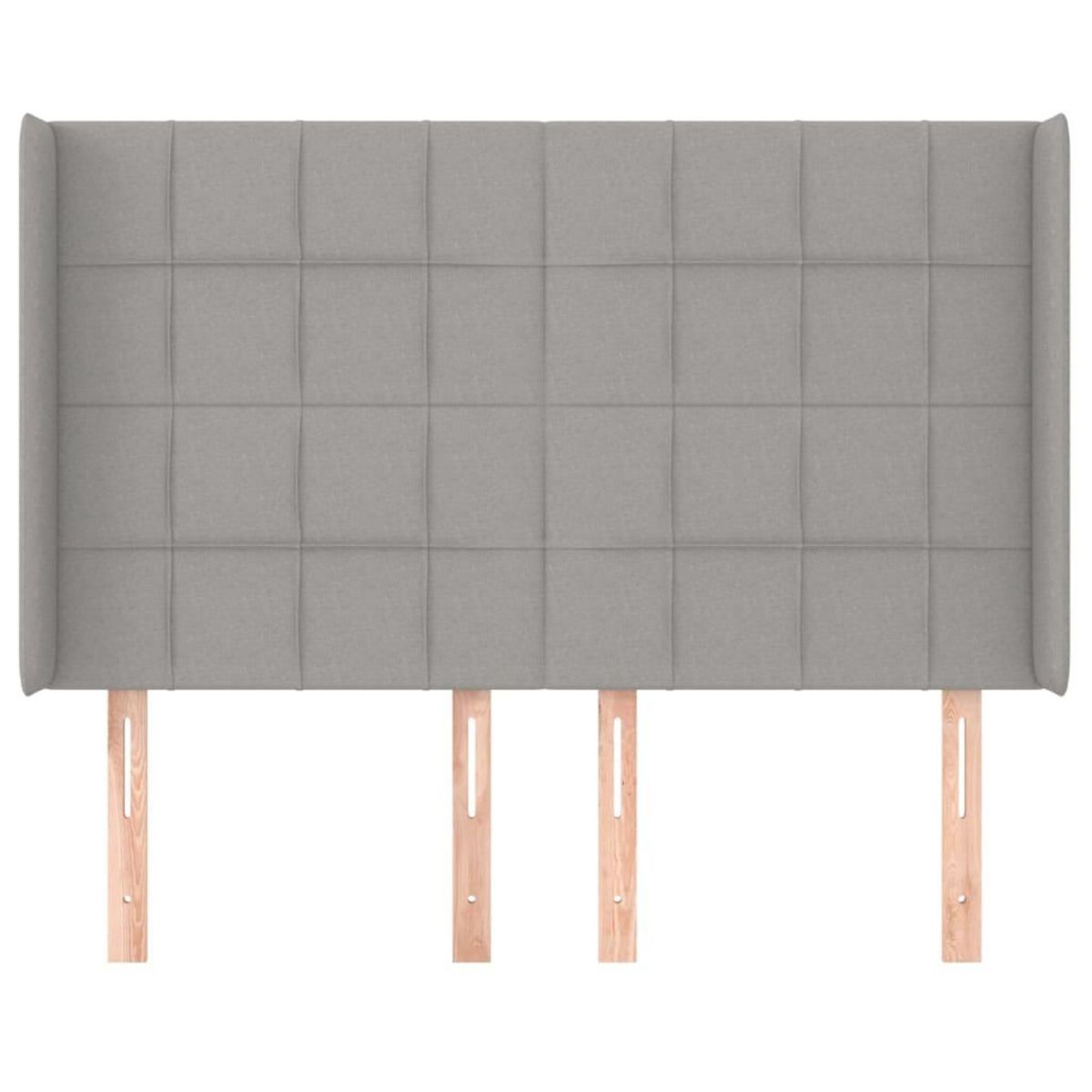 VIDAXL Tete de lit avec oreilles Gris clair 147x16x118/128 cm Tissu