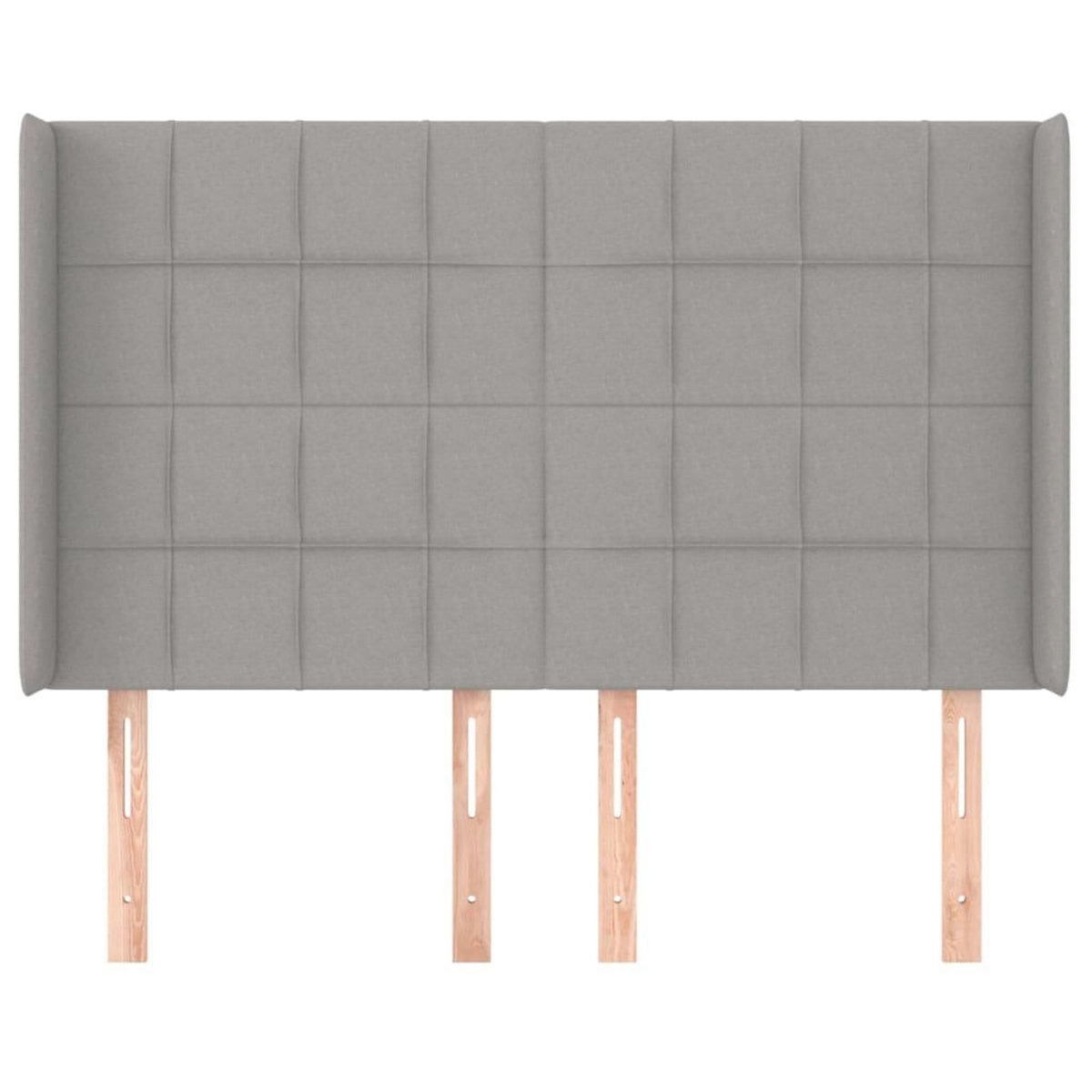 VIDAXL Tete de lit avec oreilles Gris clair 147x16x118/128 cm Tissu