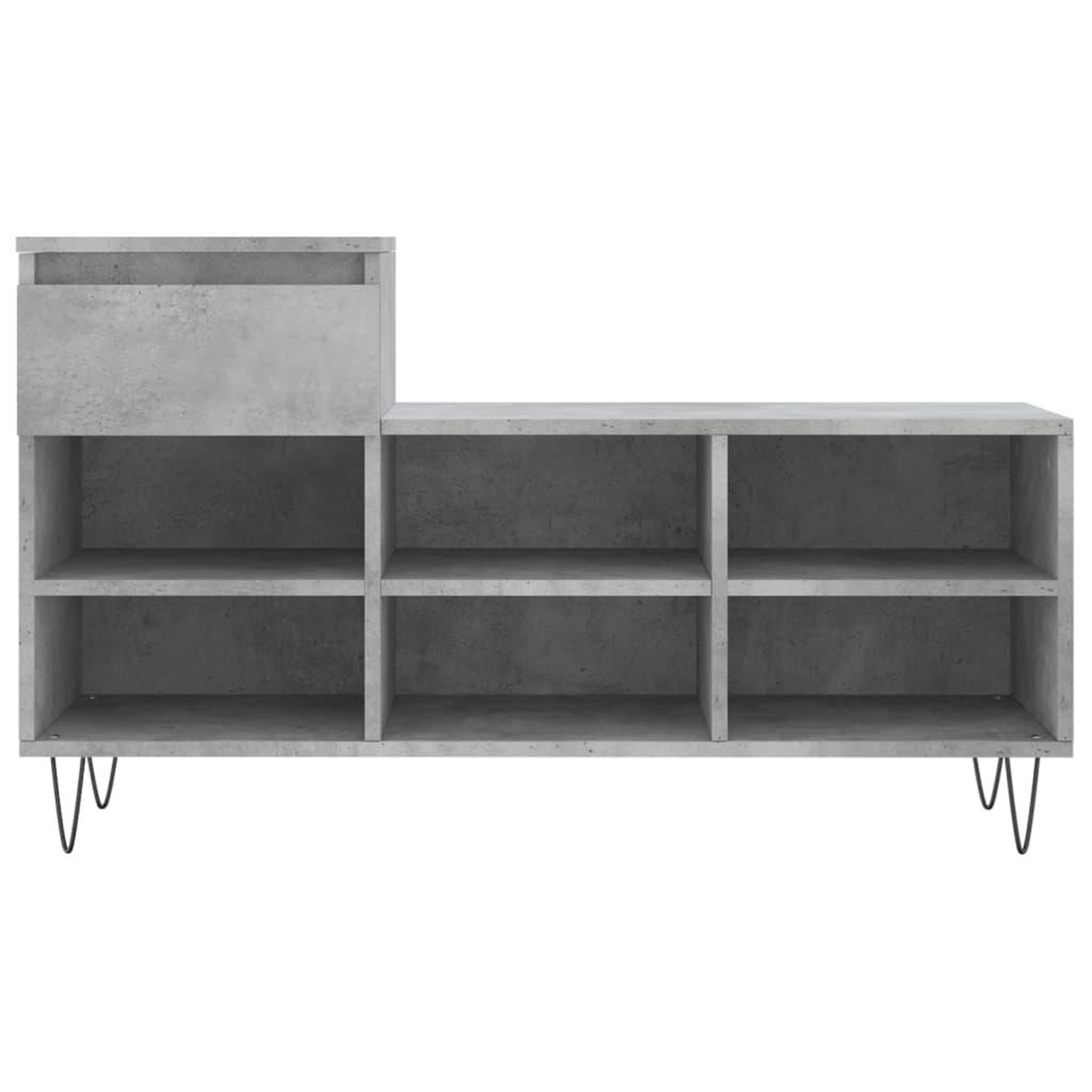Voir la diapositive 5 : VIDAXL Armoire a chaussures Gris beton 102x36x60 cm Bois d'ingenierie
