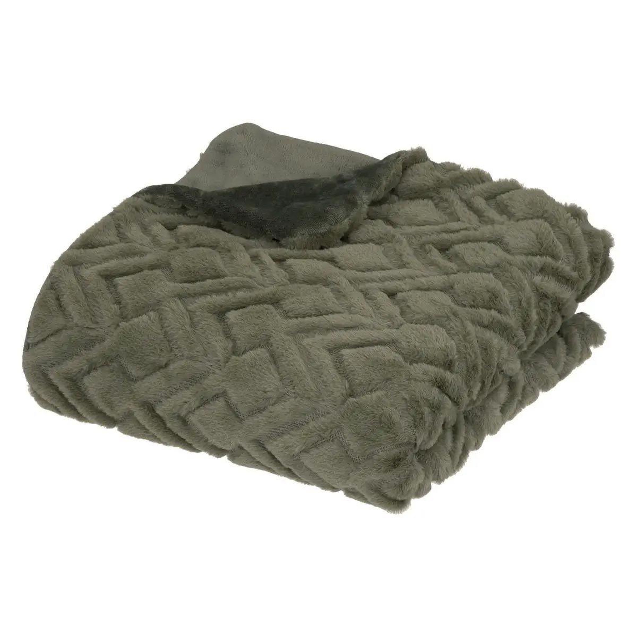 ATMOSPHERA Plaid imitation fourrure  mara  120x160cm kaki