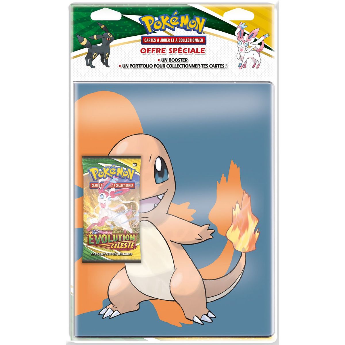 POKEMON Pack cahier range cartes + Booste - Salamèche