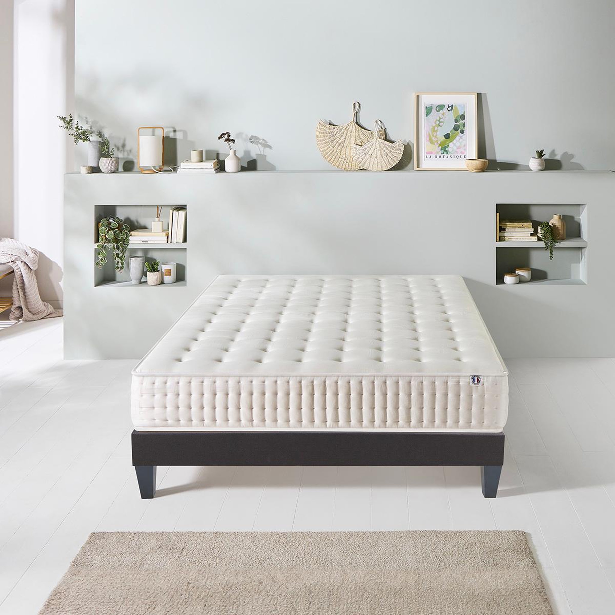 Voir la diapositive 2 : OLYMPE LITERIE OLYMPE LITERIE | Ensemble APOLLON | Matelas Mémoire de forme + Sommier Bois