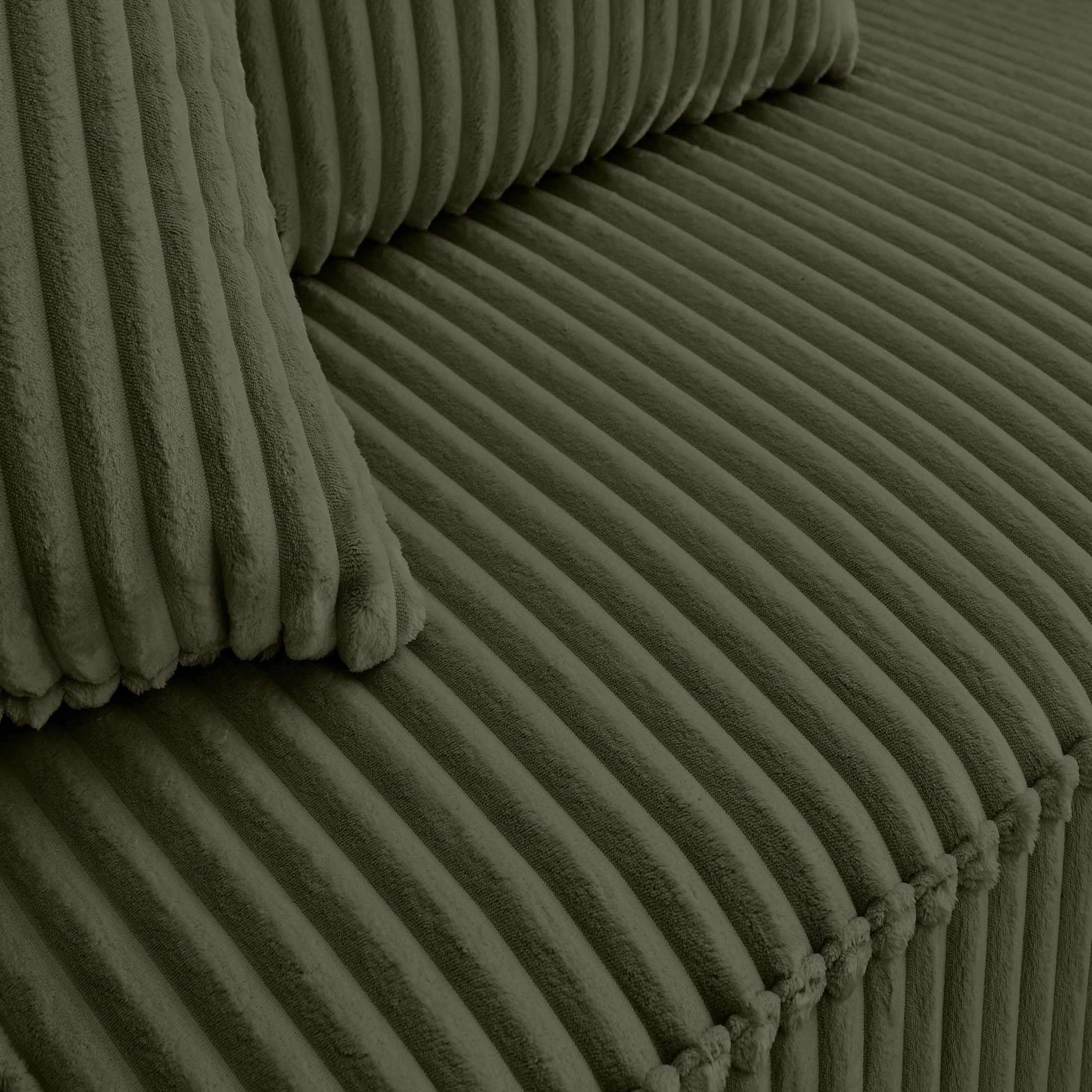 Voir la diapositive 6 : LISA DESIGN Colombine - canapé modulable d'angle droit - 5 places - en velours côtelé grosses côtes