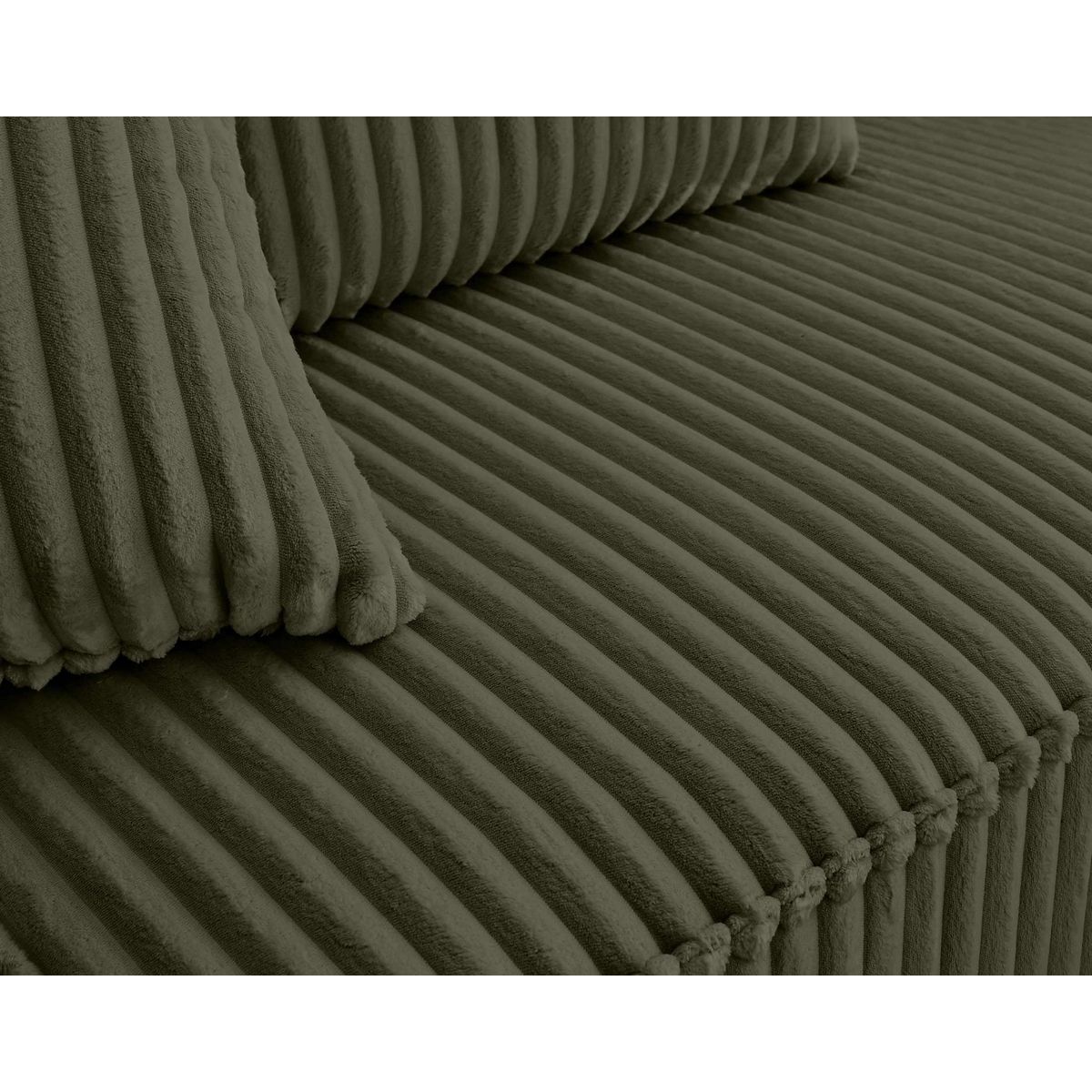 LISA DESIGN Colombine - canapé modulable d'angle droit - 5 places - en velours côtelé grosses côtes