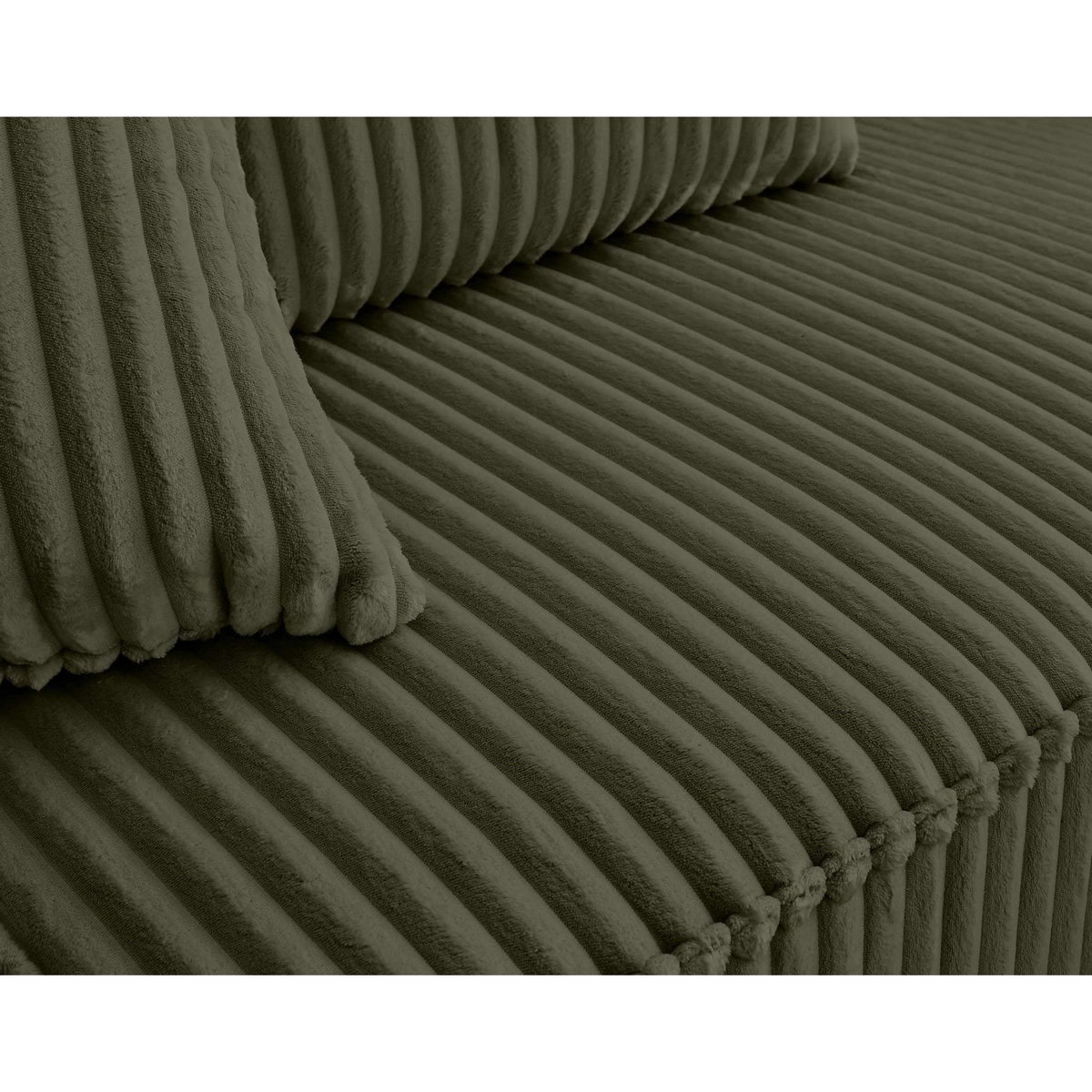 LISA DESIGN Colombine - canapé modulable d'angle droit - 5 places - en velours côtelé grosses côtes