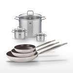 ELO Lot 3 Poêles 24/28/32cm Elo Bistro Line et 3 Faitouts 12/16/26cm Elo Citrin