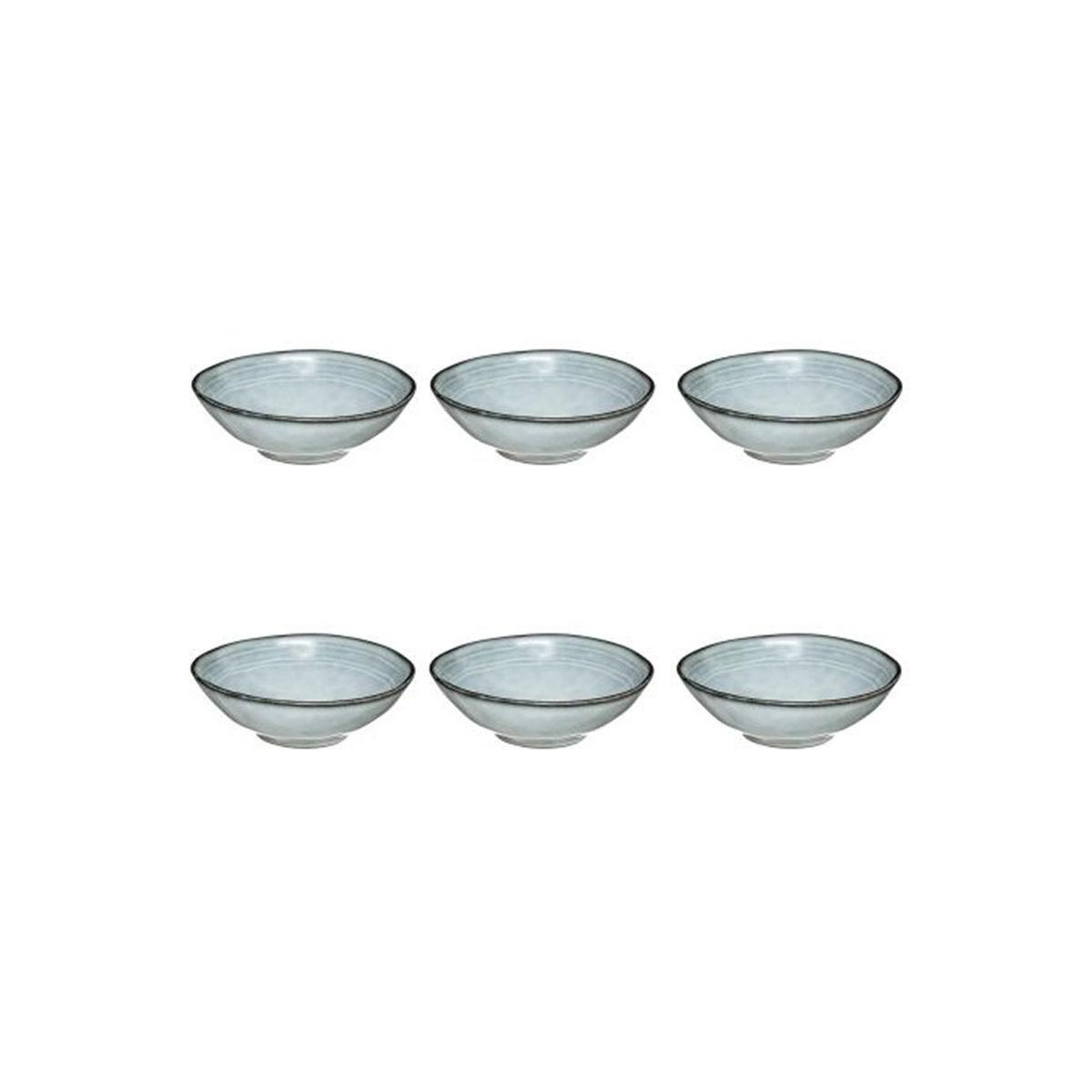 SECRET DE GOURMET Lot de 6 bols ronds design  flower  15cm bleu