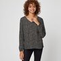 IN EXTENSO Blouse manches longues col v noir femme