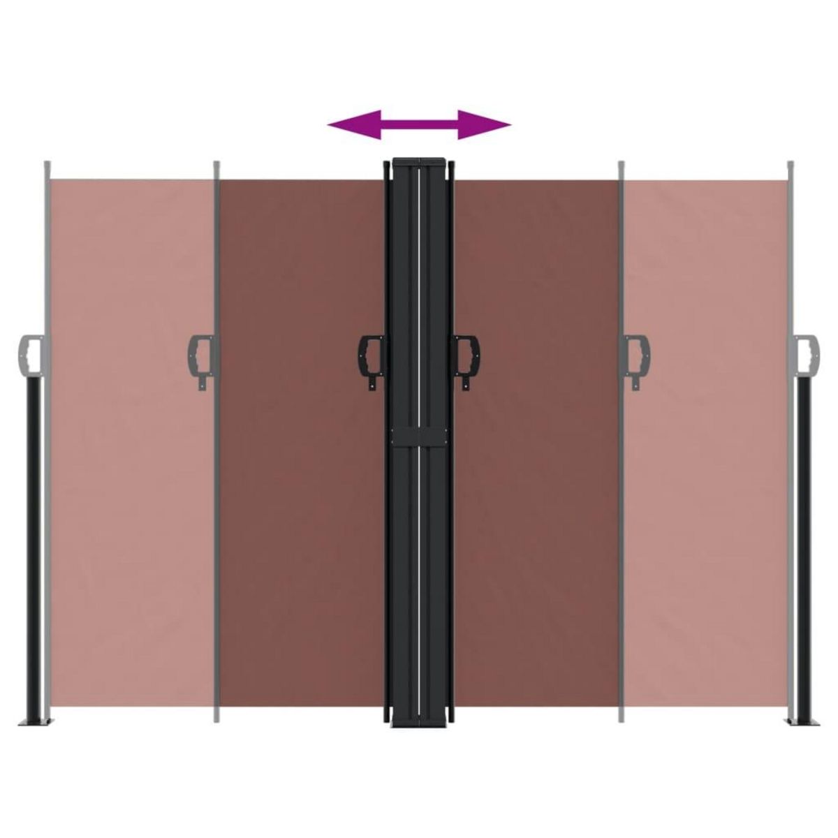 VIDAXL Auvent lateral retractable marron 180x600 cm