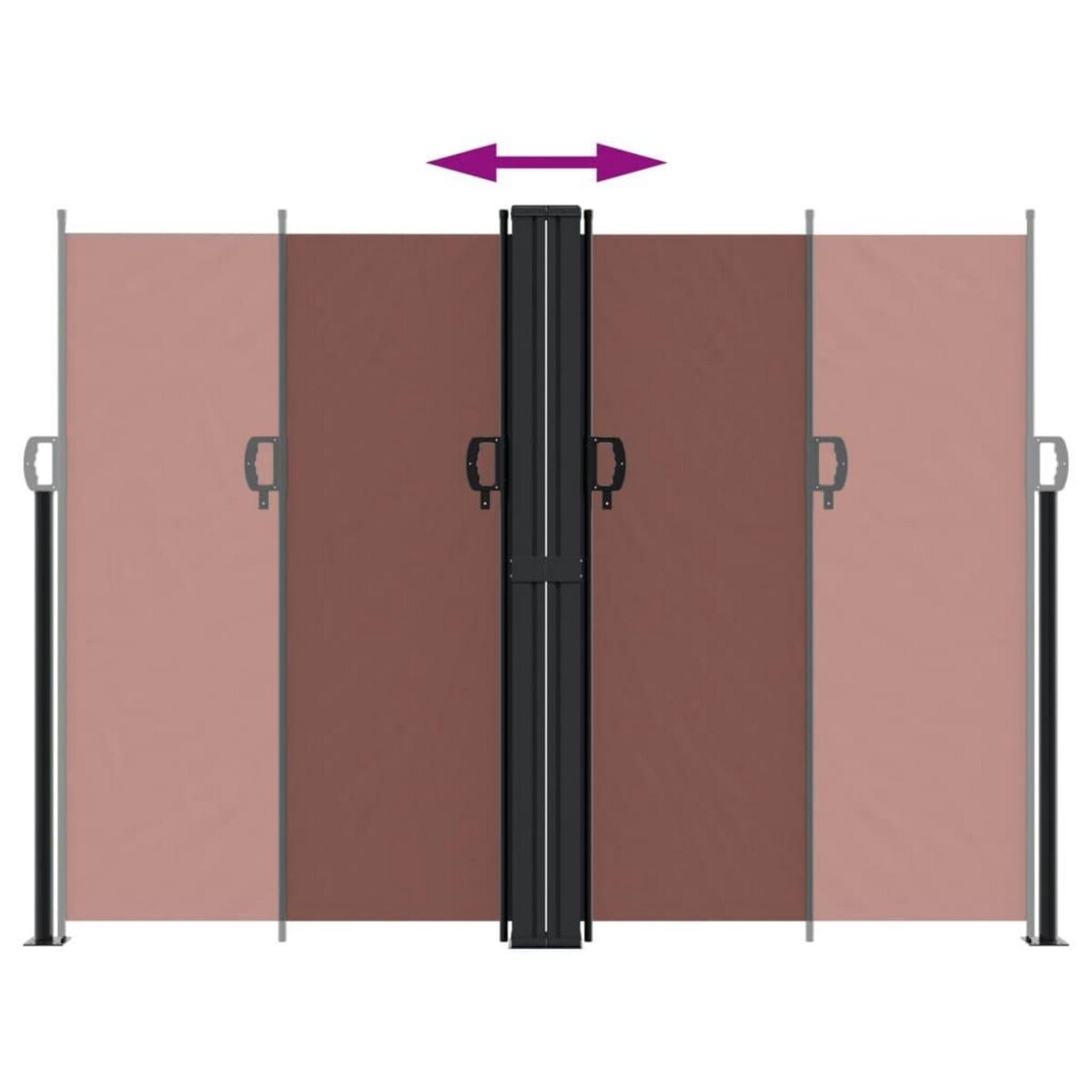 VIDAXL Auvent lateral retractable marron 180x600 cm