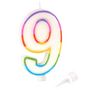 Voir la diapositive 2 : Paris Prix Bougie d'Anniversaire  Chiffre 9  10cm Multicolore