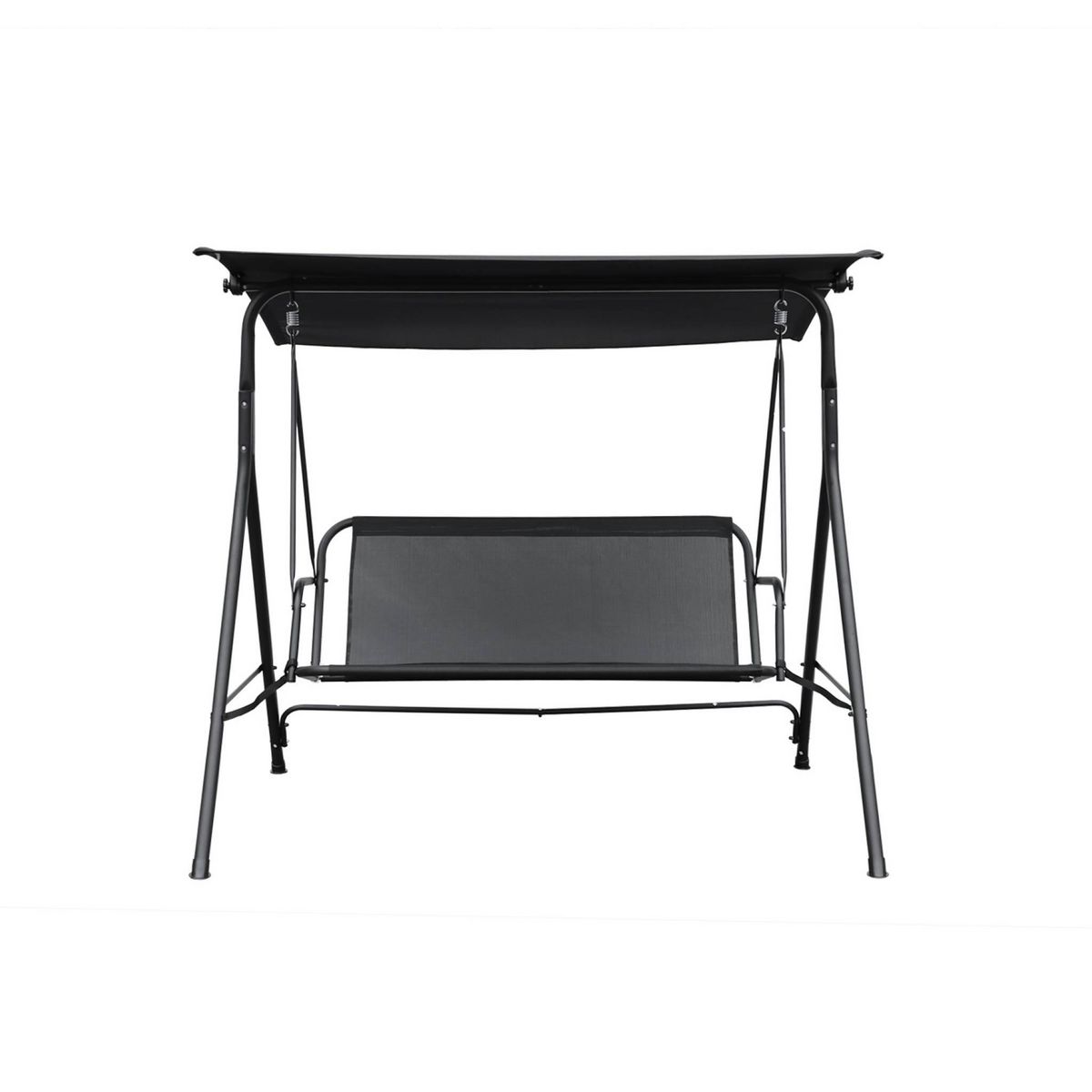 SWEEEK Balancelle de jardin pour deux personnes balancelle structure en acier. assise en textilène avec auvent inclus en polyester 160g/m2