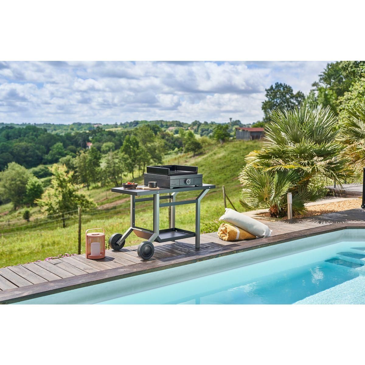 FORGE ADOUR Plancha électrique Modern E 45 A N fonte émaillée à poser, 43.5x42 cm