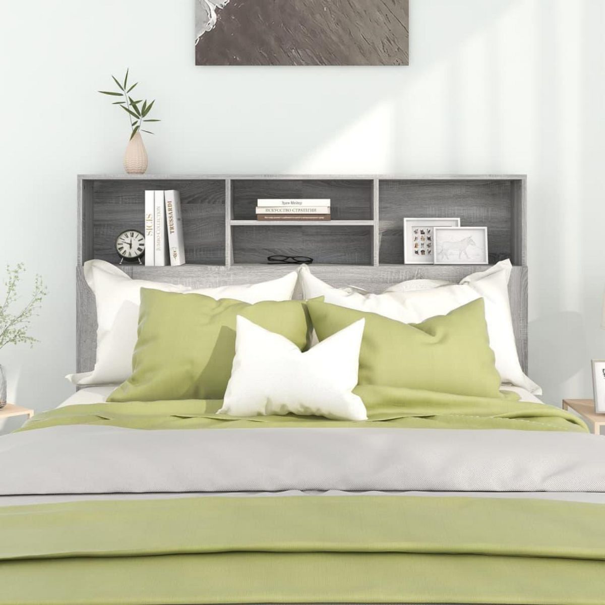 VIDAXL Armoire de tete de lit Sonoma gris 140x19x103,5 cm