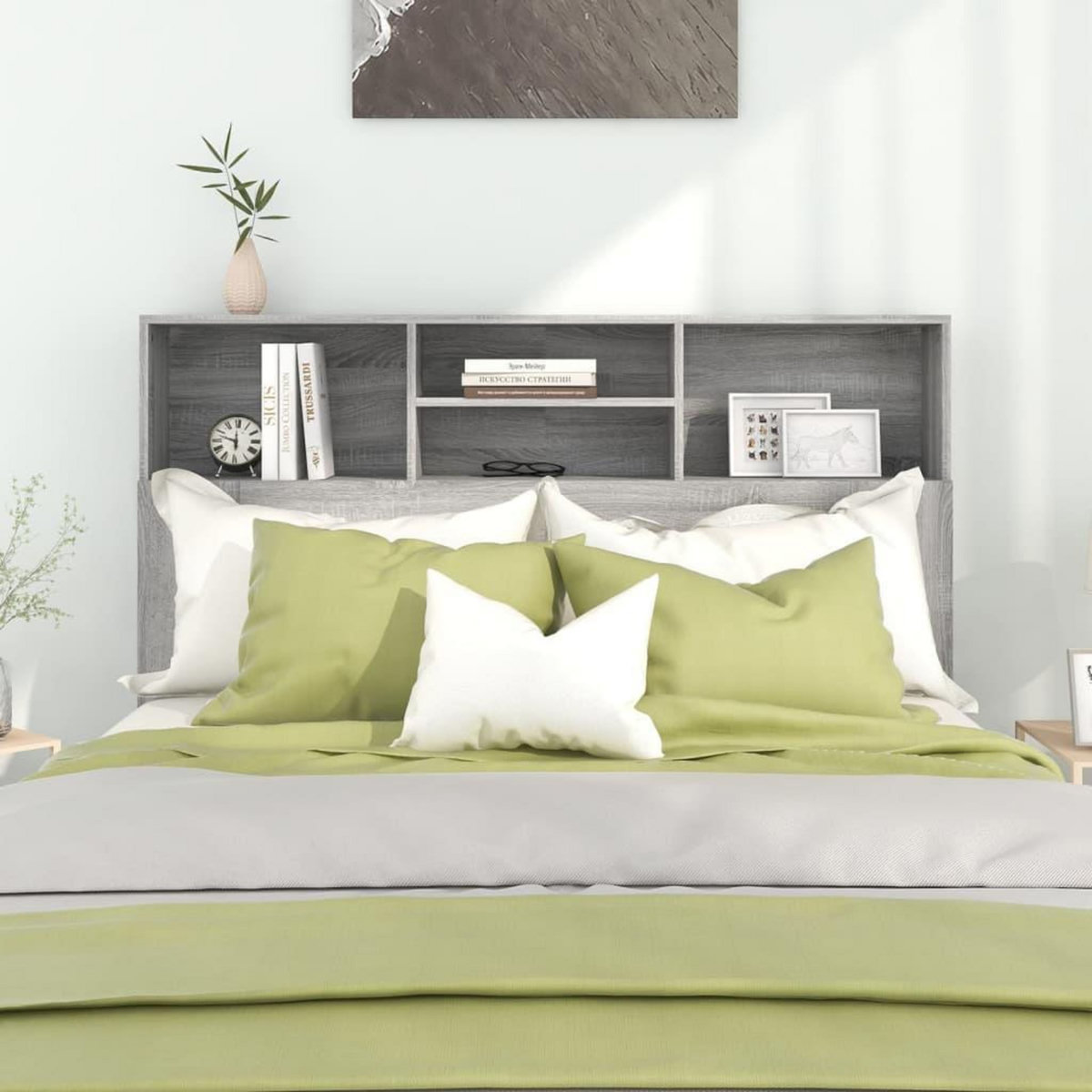 VIDAXL Armoire de tete de lit Sonoma gris 140x19x103,5 cm