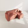 Voir la diapositive 6 : BEST MOBILIER Jonas - canapé d'angle réversible 4 places convertible avec coffre en tissu texturé