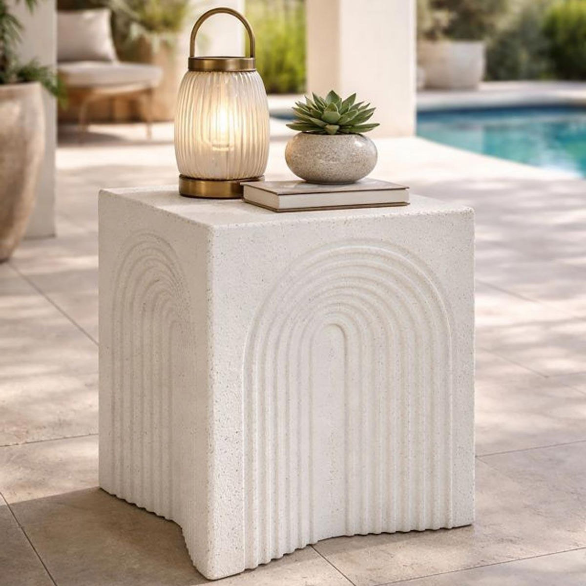 Paris Prix Table d'Appoint Design  Arc  50cm Blanc