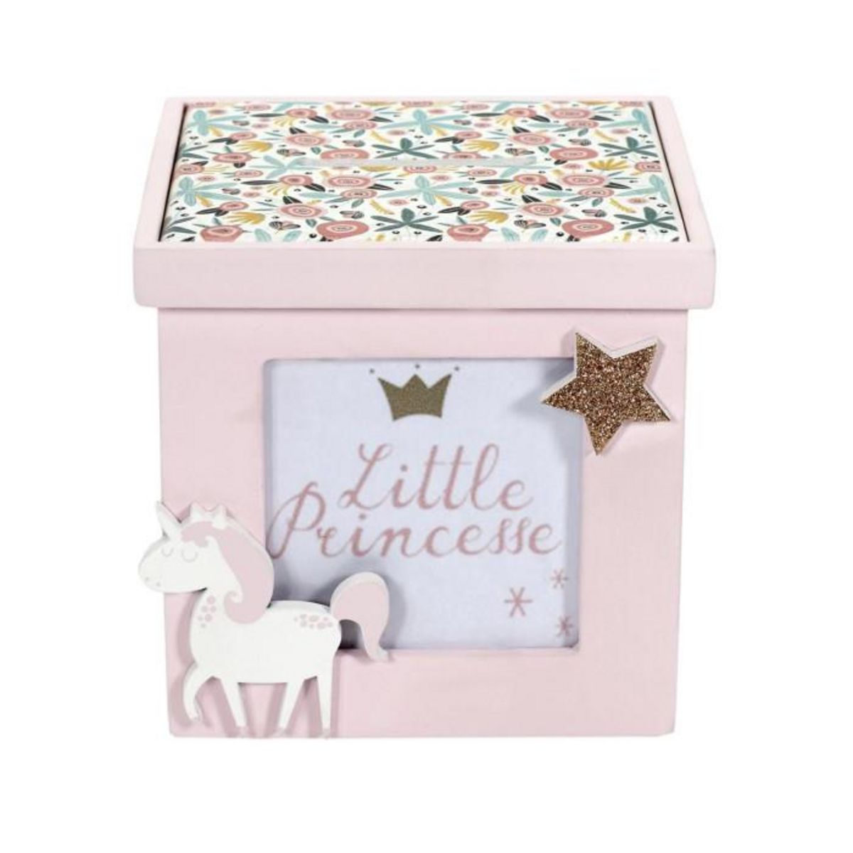 Paris Prix Tirelire Déco en Bois  Cube  11cm Rose