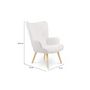 Voir la diapositive 7 : Fauteuil tissu bouclette blanc SVEN