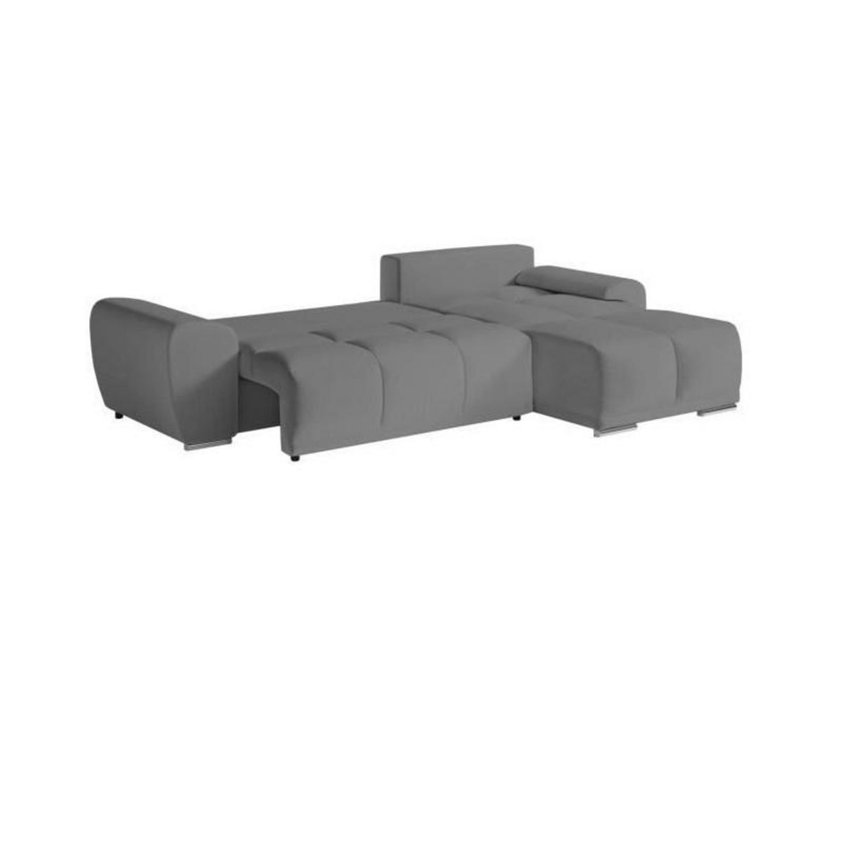 LOUNGITUDE Canapé d'angle convertible CABELLO en tissu gris - LOUNGITUDE - Angle Droit - Occasionnel - 140 x 210 cm
