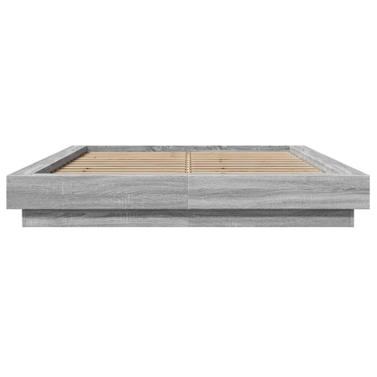 VIDAXL Cadre de lit et lumieres LED sans matelas sonoma gris 135x190cm