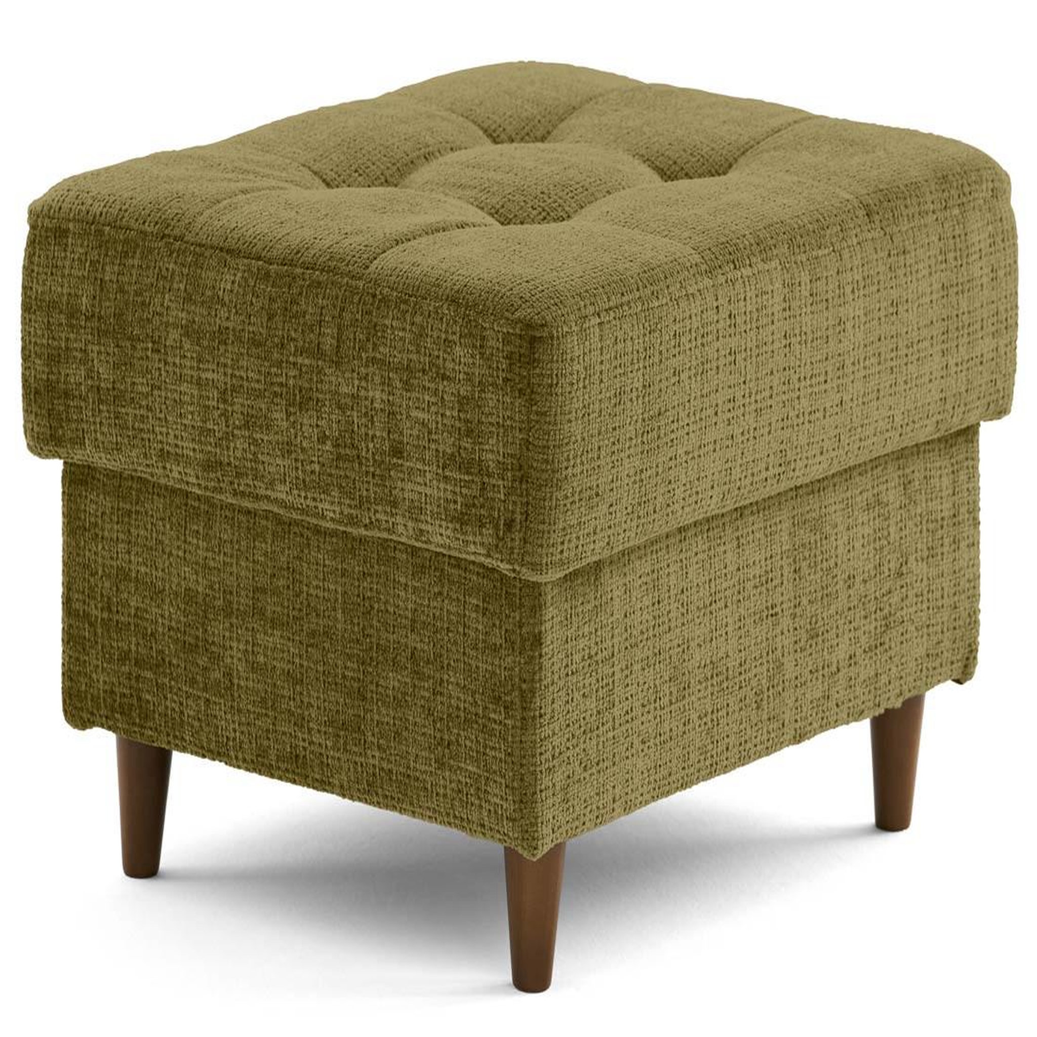 Voir la diapositive 3 : BEST MOBILIER Anna - pouf en velours texturé - pieds en bois
