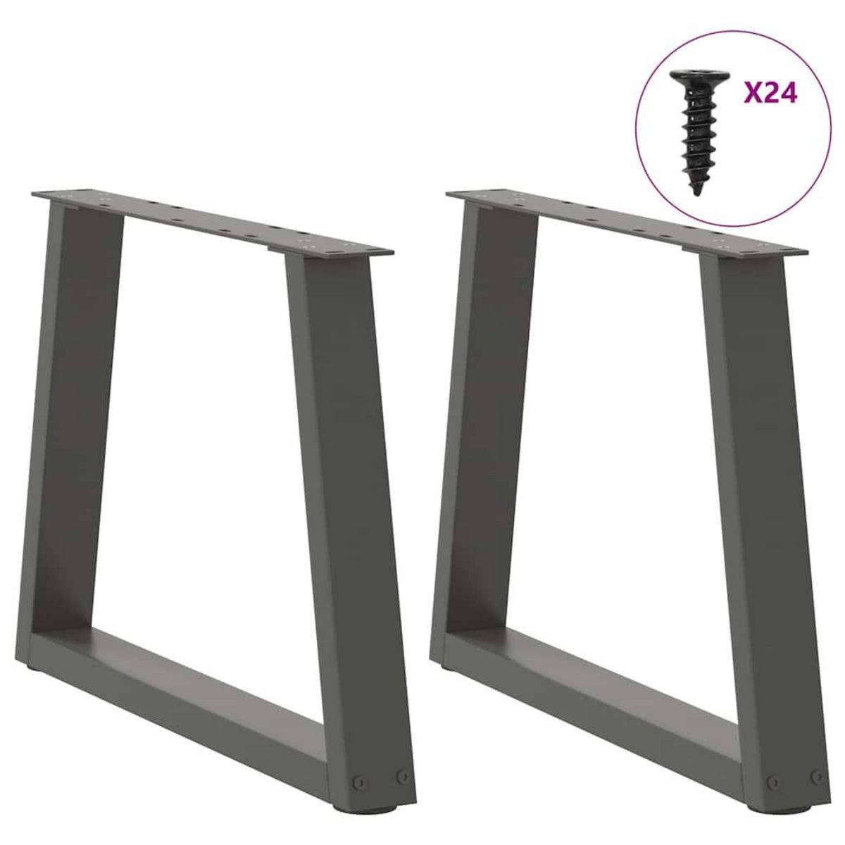 VIDAXL Pieds de table a manger en forme de V 2 pcs anthracite acier