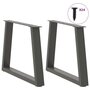 Voir la diapositive 3 : VIDAXL Pieds de table a manger en forme de V 2 pcs anthracite acier