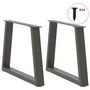 Voir la diapositive 3 : VIDAXL Pieds de table a manger en forme de V 2 pcs anthracite acier