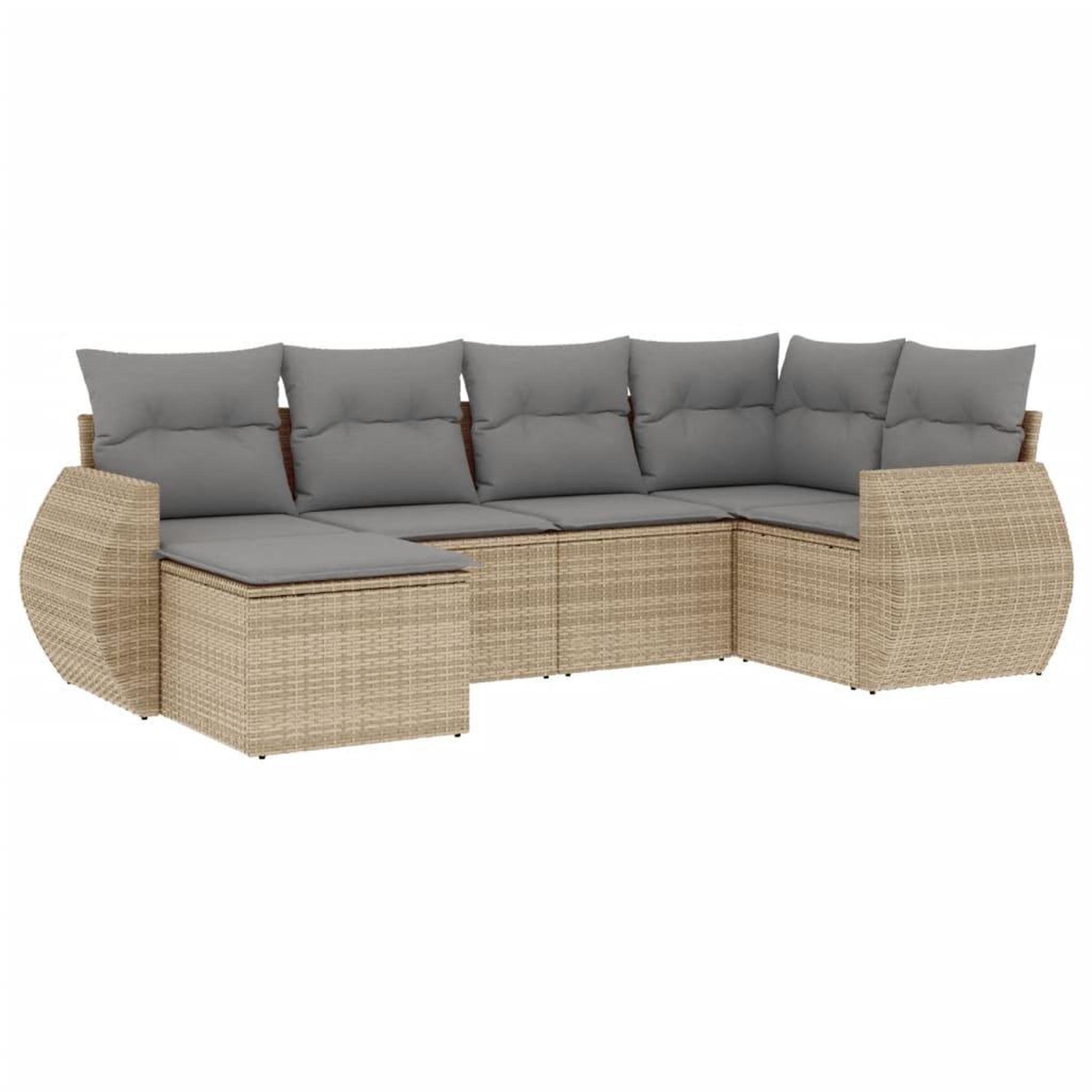 Voir la diapositive 2 : VIDAXL Salon de jardin avec coussins 6 pcs beige resine tressee