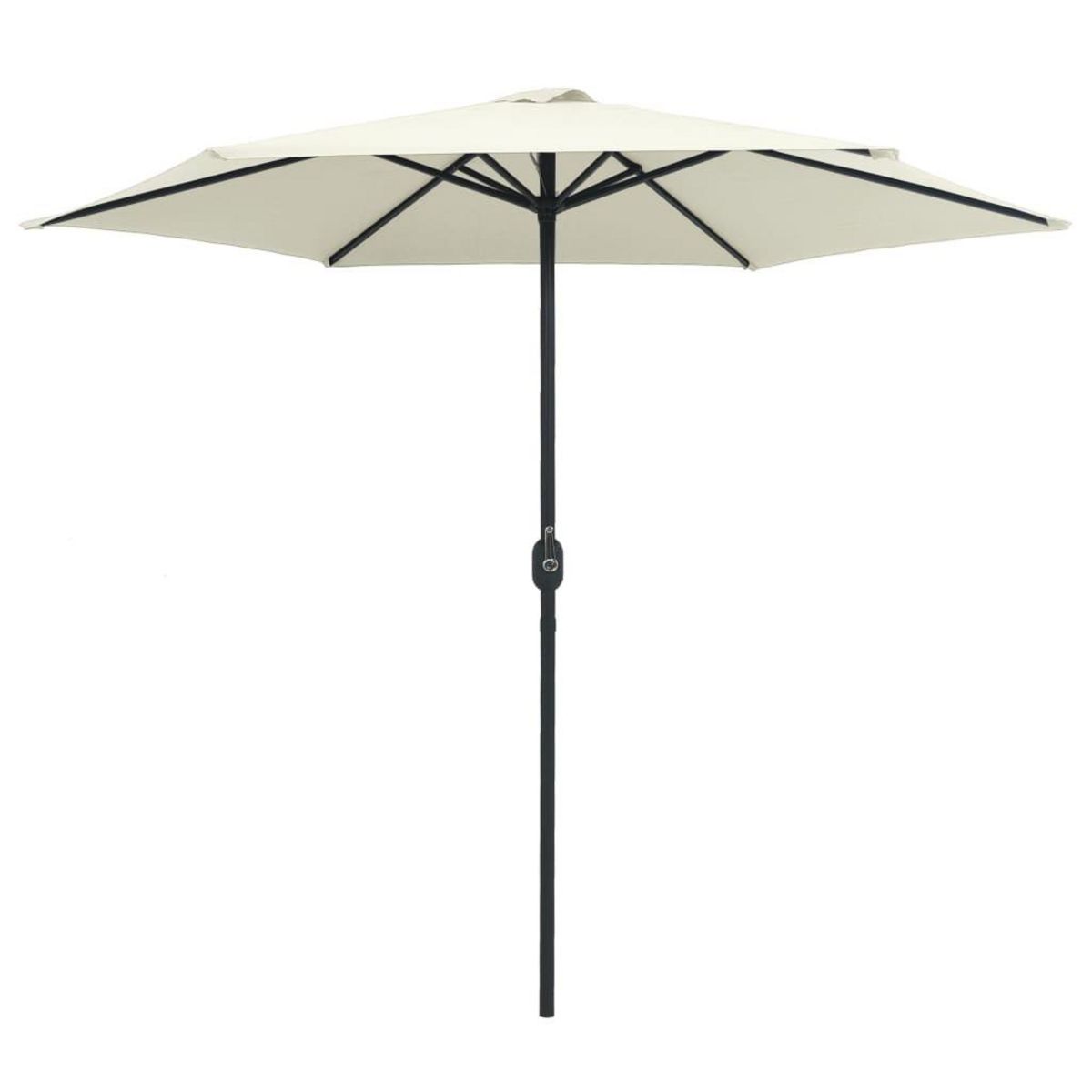 VIDAXL Parasol de jardin et mat en aluminium 270x246 cm Blanc sable