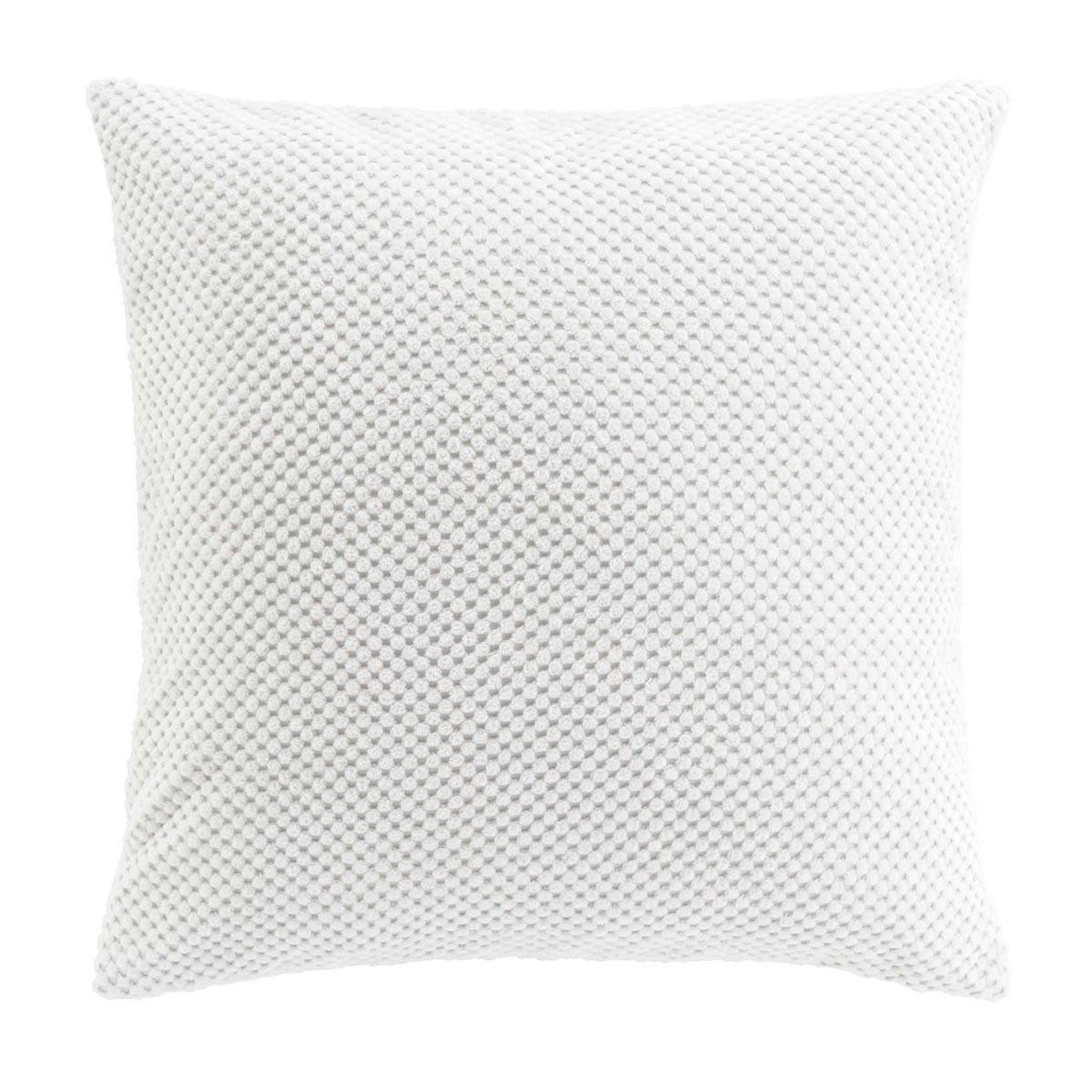 Douceur d'Intérieur Coussin déco en velours relief  java  45x45cm blanc