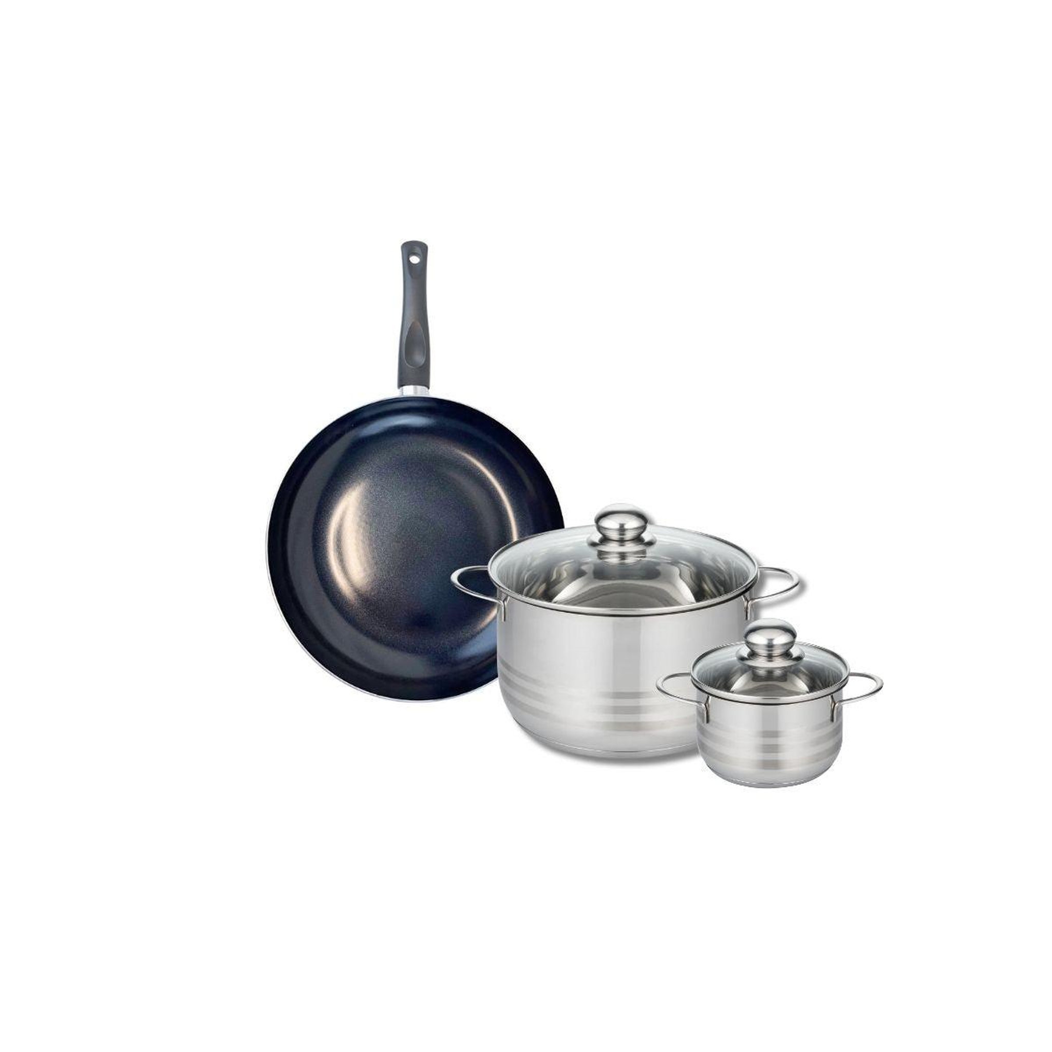 ELO Ensemble de 1 poêle de cuisson 24 cm et 2 faitouts 12 et 24 cm elo prima brillant